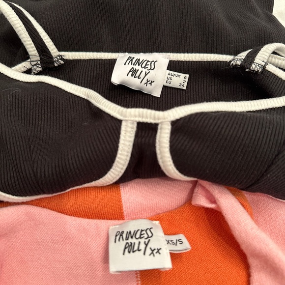 2 Princess Polly Dresses - size 2 (black), XS/S (pink/orange) - Picture 6 of 6